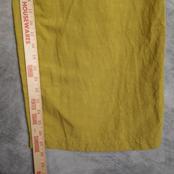 OZAI N KU Mandala Pants Womens Large Yellow Wide Leg Linen Rayon Pleated Casual - Picture 11 of 16